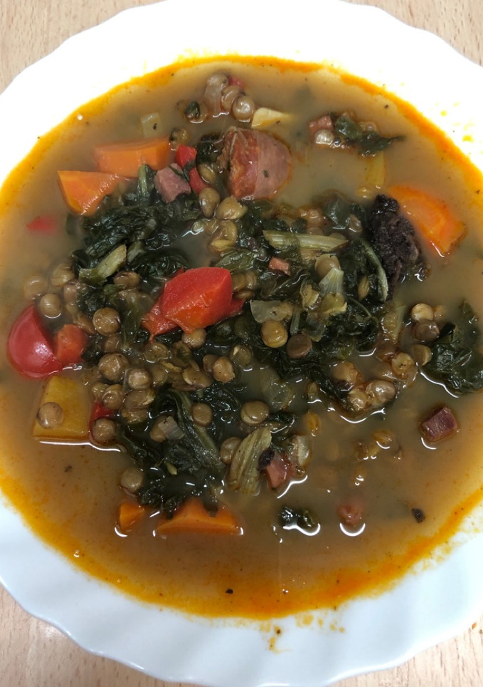 Una foto de 215. Lentejas con acelgas y calabaza (principal legumbres)