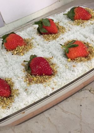 صورة لوصفة كيكة العروس التركيه🍓