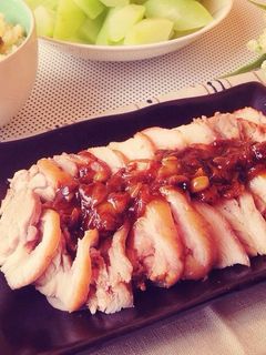 Hình của món Chân giò hầm sa tế.