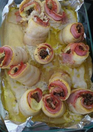 Una foto de Rollos de filete de pescado relleno