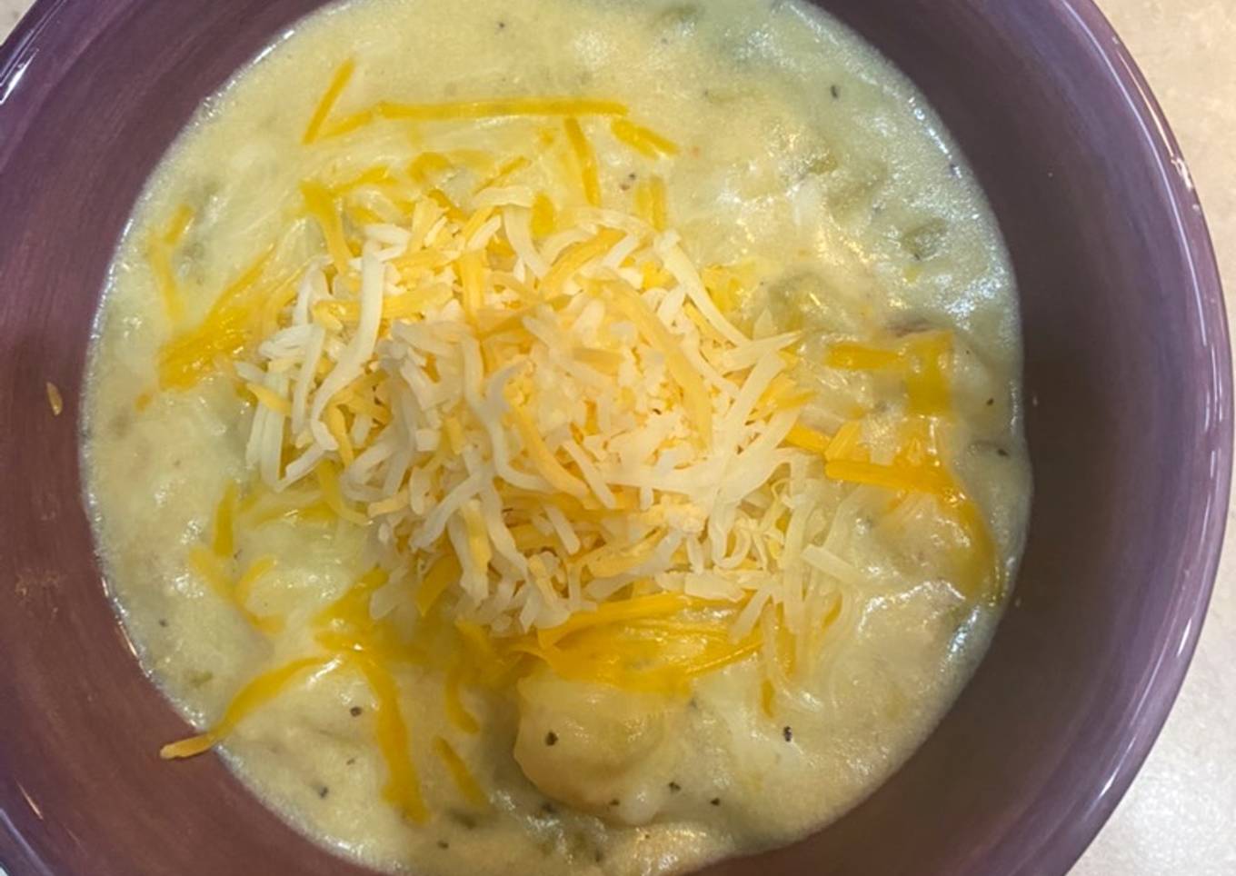 Caldo de queso con papas (potato and cheese soup)