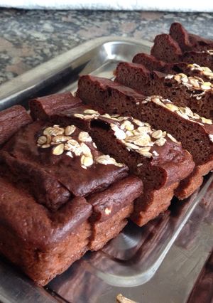 Una foto de Brownie de avena fit