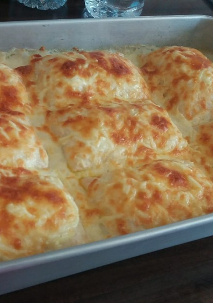 Una foto de Wraps rellenos de calabaza naranja y salchichas de pollo 😋