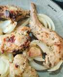 Conejo al horno con miel, mostaza y romero
