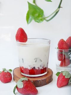 Foto resep Strawberry korean milk jelly