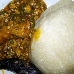 A picture of Okrasoup+garri.