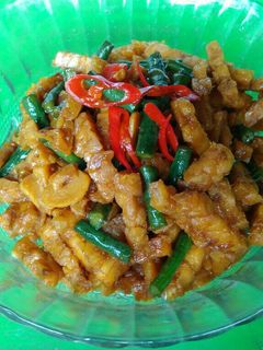 Foto resep Tumis Tempe + Kacang Panjang Sederhana