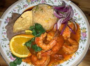 Una foto de Camarones a la diabla