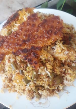 عکسی از دستور لوبیا پلو با مرغ