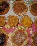 Tarteletas con pasta de avellanas (Nutella) más 2 opciones.