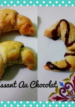 Una foto de Croissant Au Chocolat o Cuernitos Rellenos de Chocolate