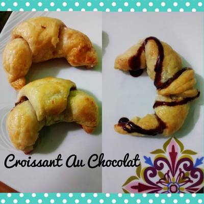 Croissant Au Chocolat o Cuernitos Rellenos de Chocolate Receta de monica  ruiz- Cookpad