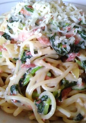 Foto resep Spinach Spagetti Carbonara