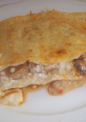 Foto principal de Lasaña de carne picada de cerdo y champiñones