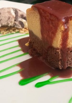 Una foto de Chocoflan
