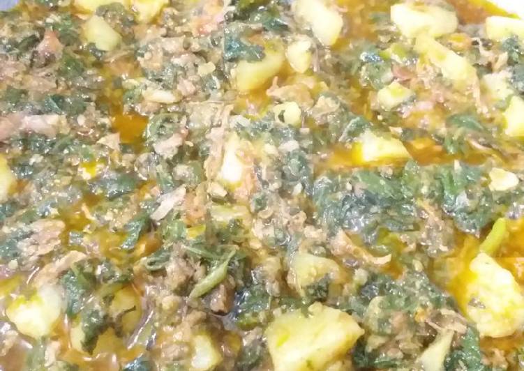 Award-winning Aloo palak gosht