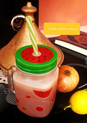صورة لوصفة عصير الليمون والرمان🍋🍊🍋