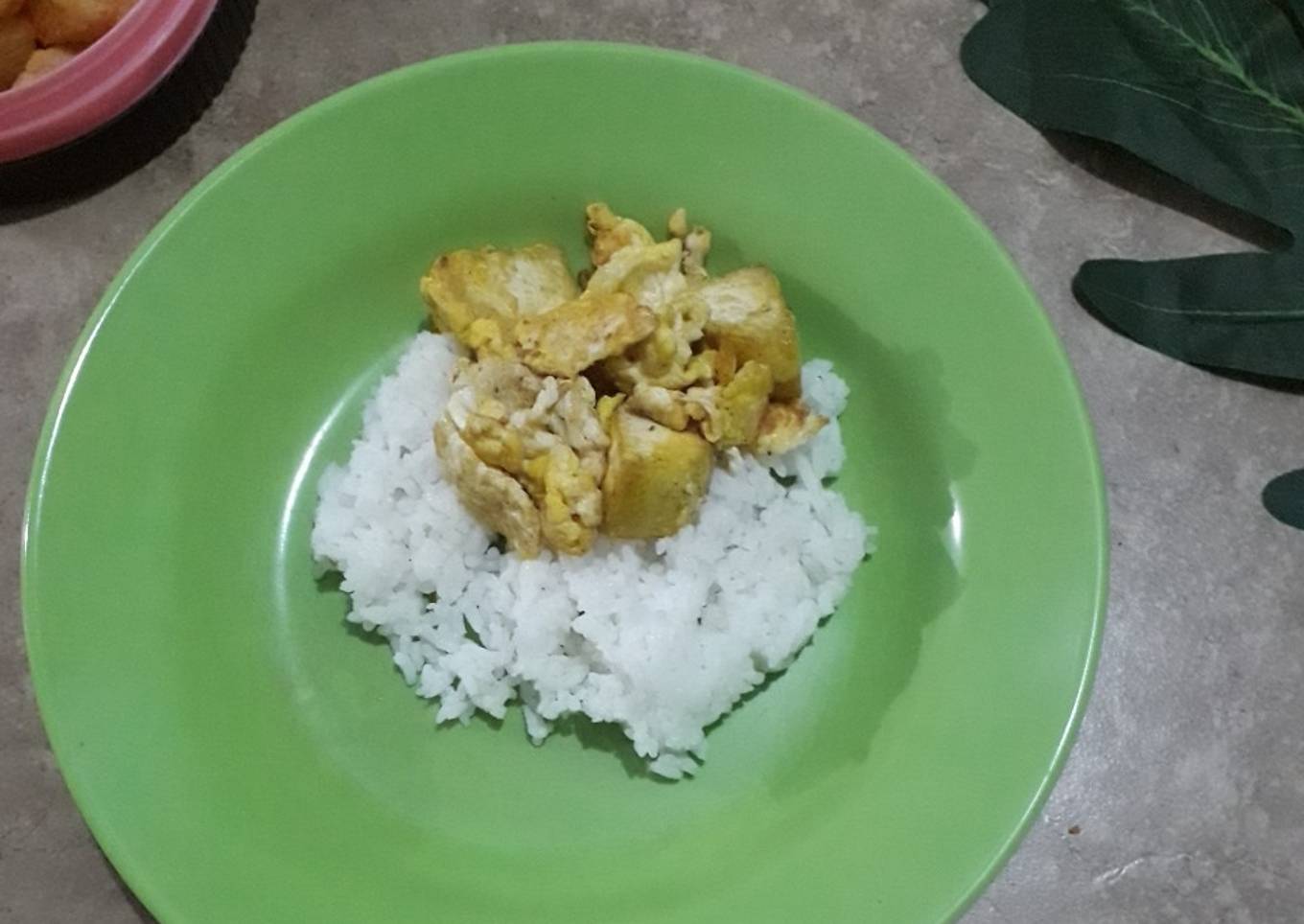 Nasi telur tahu orak arik batita