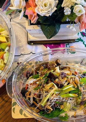 Hình của món Cá chẻm hấp kỷ tử và rau củ.