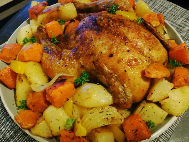 Recipe Roast chicken and veggies the Delicious Tasty