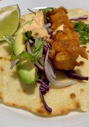 A picture of Cod tacos.