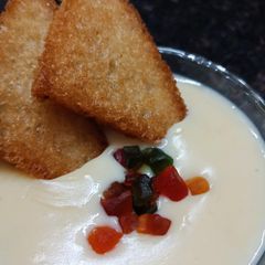 A picture of Caramel Rabdi with Toast.