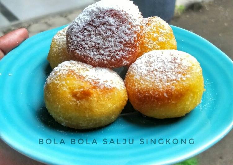 resep cara buat Bola bola salju singkong