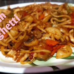 A picture of Spaghetti Pasta in Indian Style.
