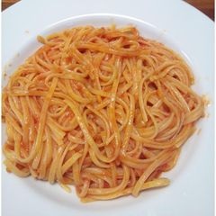 A picture of Linguine with Ginger Lemon Garlic Tomato Sauce.