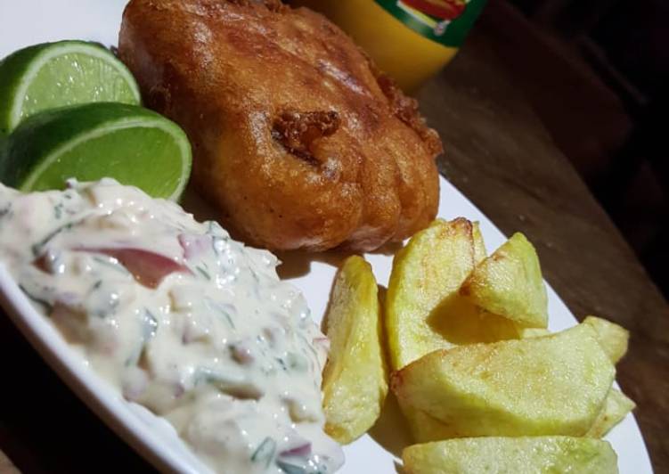 Beer batter fish and chips
