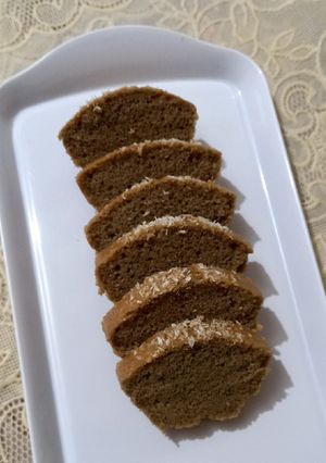 A picture of Coffee cake, with whole wheat flour.