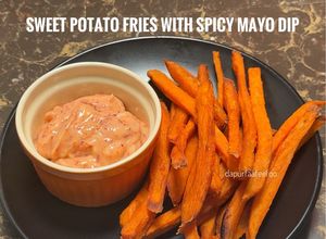 Gambar Sweet Potato Fries with Spicy Mayo Dip