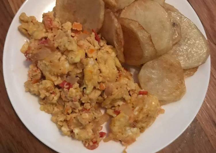 Recipe of Any-night-of-the-week Scrambled Eggs and Fried Irish Potato
