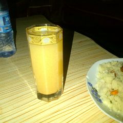 A picture of Cucumber, gingerand carrot juice.