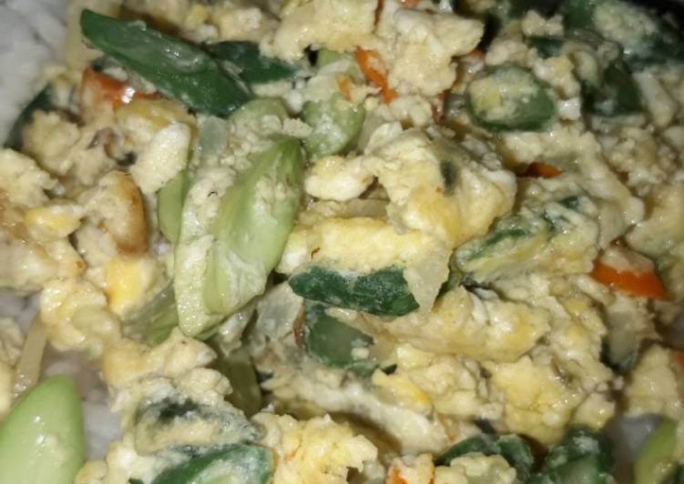 Langkah memasak Orak arik telur pete kacang panjang anti gagal Anti Gagal