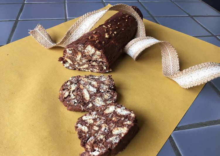 Salame di cioccolato “alternativo” (senza burro né uova)