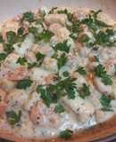 Prawn and Gnocchi with dairy free Creamy Garlic Cheese Sauce