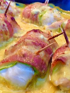 Une photo de Paupiettes de cabillaud courgette & poitrine fumée