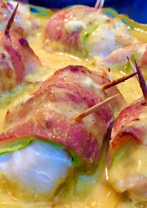 Une photo de Paupiettes de cabillaud courgette & poitrine fumée
