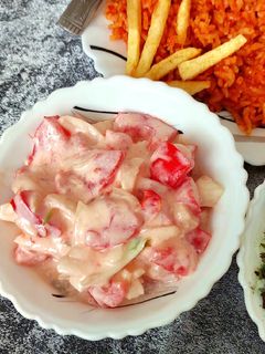 عکسی از دستور 🌸سالاد گوجه روسی🌸