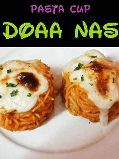 صورة لوصفة كاسات معكرونه بصوص الجبنة النستو