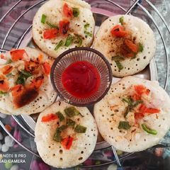 Mini vegetable uttapam A picture of Mini vegetable uttapam.