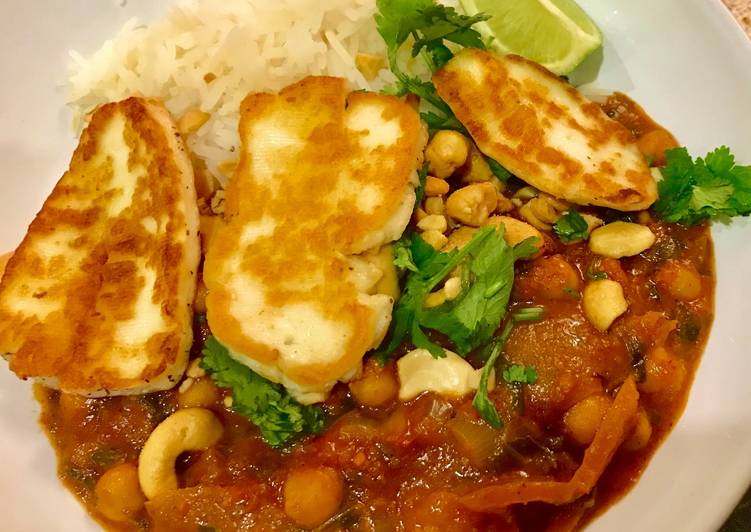 Halloumi and Cashew Curry