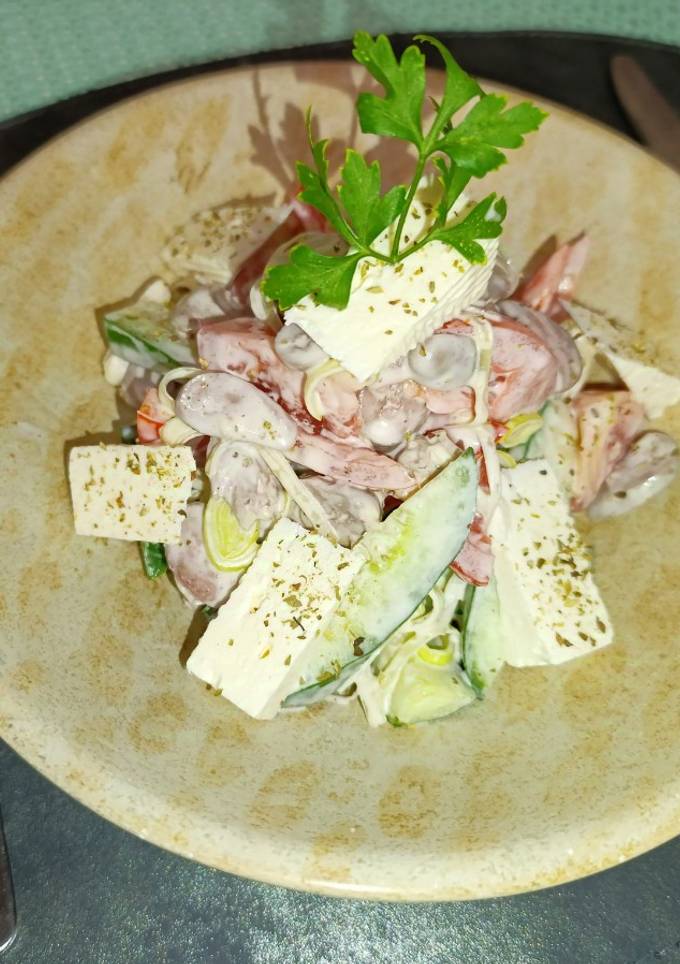 Салат 🥗 з курячими серцями