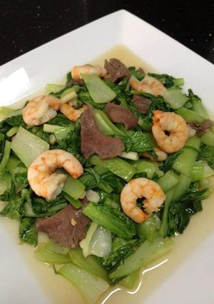 Hình của món Cải thìa xào tép.