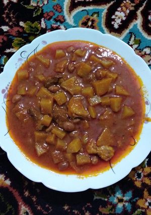 عکسی از دستور خورشت کلم سنگ یا کلم قمری