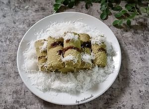 Foto resep Kue Putu Bambu Daun Kelor (Cetakan Daun Pisang)