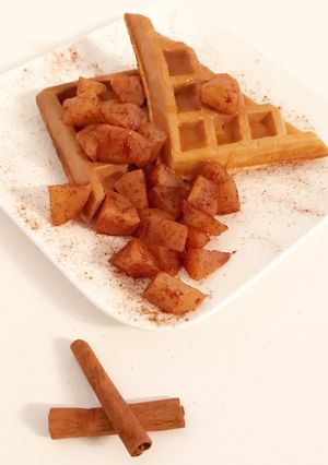 Une photo de Gaufres cannelle poire