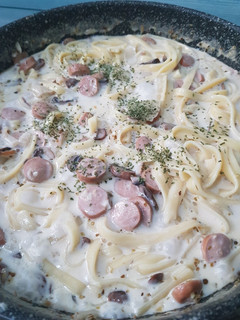 Foto resep Pasta Creamy Alfredo tanpa cooking cream (carbonara?)