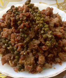 thịt băm rang tỏi